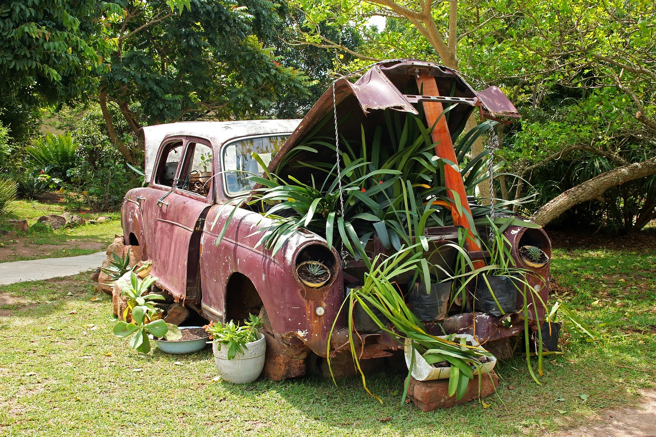 Vintage car, plants under bonnet, car — Unleashing the Power of Jupiter Swap for Crypto Traders